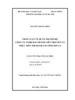 Pháp luật về quản trị nội bộ công ty TNHH hai thành viên trở lên và thực tiễn thi hành tại tỉnh sơn la  