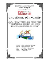 HOÀN THIỆN QUY TRÌNH PHỤC vụ KHÁCH tại bộ PHẬN NHÀ HÀNG KHÁCH sạn GOPATEL đà NẴNG 