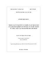 Pháp luật về quyền và nghĩa vụ sử dụng đất của doanh nghiệp có vốn đầu tư nước ngoài từ thực tiễn tại thành phố hồ chí minh  