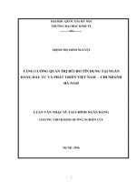 QUẢN TRỊ rủi RO tín DỤNG tại NGÂN HÀNG đầu tƣ và PHÁT TRIỂN VIỆT NAM  CHI NHÁNH hà NAM LUẬN văn THẠC sỹ tài CHÍNH NGÂN HÀNG 