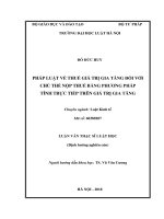 Pháp luật về thuế giá trị gia tăng đối với chủ thể nộp thuế bằng phương pháp tính trực tiếp trên giá trị gia tăng  