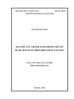 Nguyên tắc tranh tụng trong xét xử được bảo đảm theo hiến pháp năm 2013