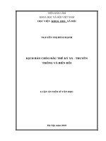 Kịch bản chèo đầu thế kỷ XX   truyền thống và biến đổi