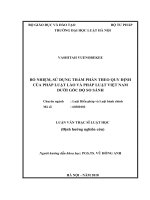 BỔ NHIỆM, sử DỤNG THẨM PHÁN THEO QUY ĐỊNH của PHÁP LUẬT lào và PHÁP LUẬT VIỆT NAM dưới góc độ SO SÁNH 
