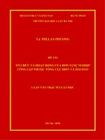 Tổ chức và hoạt động của đơn vị sự nghiệp công lập thuộc tổng cục biển và hải đảo 