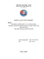 Tìm hiểu ngôn ngữ lập c và ứng dụng trong chương trình quản lý học viên ở trung tâm tin học ngoại ngữ đại học vinh