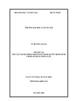 Thủ tục hành chính trong ban hành quyết định hành chính áp dụng pháp luật 