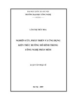 NGHIÊN cứu, PHÁT TRIỂN và ỨNG DỤNG KIẾN TRÚC HƯỚNG mô HÌNH TRONG CÔNG NGHỆ PHẦN mềm 