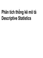 Phân tích thống kê mô tả descriptive statistics 