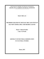 Di sản hóa ở việt nam  nghiên cứu trường hợp đền hát môn, huyện phúc thọ, thành phố hà  nội tt tiếng anh 