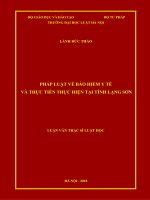 Pháp luật về bảo hiểm y tế và thực tiễn thực hiện tại tỉnh lạng sơn 