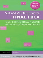 2012 SBA and MTF MCQs for the final FRCA 