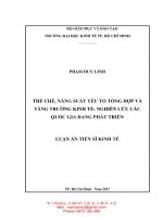 Thể chế, năng suất các yếu tố tổng hợp và tăng trưởng kinh tế nghiên cứu các quốc gia đang phát triển 