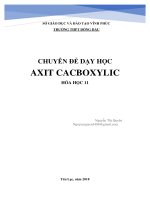 CHUYÊN ĐỀ DẠY HỌC AXIT CACBOXYLIC HÓA HỌC 11
