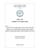 Các yếu tố tác động đến tỷ lệ an toàn vốn tối thiểu của các ngân hàng thương mại cổ phần niêm yết trên thị trường chứng khoán Việt Nam: báo cáo nghiên cứu khoa học sinh viên