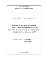 NGHIÊN cứu đặc điểm DỊCH tễ học lâm SÀNG và NHẬN xét kết QUẢ điều TRỊ BỆNH VIÊM PHỔI DO MYCOPLASMAPNEUMONIAE tại BỆNH VIỆN đa KHOA XANH pôn 
