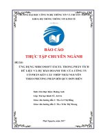 Ứng dụng Mircosoft Excel trong phân tích dữ liệu và dự báo doanh thu của Công ty Cổ phần Kết cấu Thép Thái Nguyên theo phương pháp hồi quy đơn biến