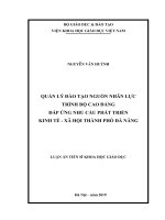 Quản lý đào tạo nguồn nhân lực trình độ cao đẳng đáp ứng nhu cầu phát triển kinh tế   xã hội thành phố đà nẵng