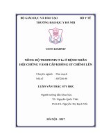 NỒNG độ TROPONIN t hs ở BỆNH NHÂN hội CHỨNG VÀNH cấp KHÔNG ST CHÊNH lên 