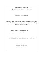 Quản lý đào tạo nguồn nhân lực trình độ cao đẳng đáp ứng nhu cầu phát triển kinh tế   xã hội thành phố đà nẵng tt