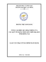 Nâng cao hiệu quả hoạt động của các quỹ tín dụng nhân dân trên địa bàn tỉnh Đồng Nai: luận văn thạc sĩ