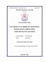 XÁC ĐỊNH tỷ lệ NHIỄM ký SINH TRÙNG ĐƯỜNG RUỘT ở BỆNH NHÂN VIÊM mũi dị ỨNG DAI DẲNG 