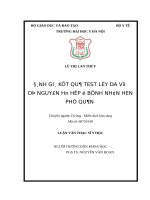 ĐÁNH GIÁ kết QUẢ TEST lẩy DA với dị NGUYÊN hô hấp ở BỆNH NHÂN HEN PHẾ QUẢN 