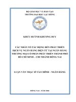 Các nhân tố tác động đến phát triển dịch vụ ngân hàng điện tử tại ngân hàng TMCP phát triển thành phố Hồ Chí Minh – Chi nhánh Đồng Nai