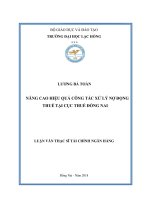 Nâng cao hiệu quả công tác xử lý nợ đọng thuế tại Cục Thuế Đồng Nai: luận văn thạc sĩ