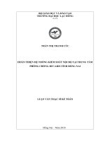 Hoàn thiện hệ thống kiểm soát nội bộ tại Trung tâm phòng chống HIVAIDS tỉnh Đồng Nai: luận văn thạc sĩ kế toán