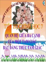 Bài giảng Hình học 7 chương 3 bài 3: Quan hệ giữa ba cạnh của một tam giác. Bất đẳng thức tam giác
