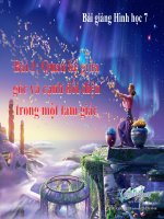 Bài giảng Hình học 7 chương 3 bài 1: Quan hệ giữa góc và cạnh đối diện trong một tam giác