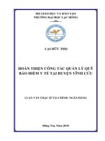 Hoàn thiện công tác quản lý quỹ bảo hiểm y tế tại huyện Vĩnh Cửu: luận văn thạc sĩ