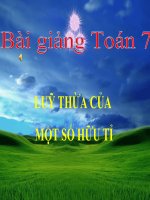 Bài giảng Đại số 7 chương 1 bài 5: Lũy thừa của một số hữu tỉ