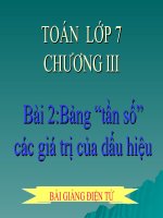 Bài giảng Đại số 7 chương 3 bài 2: Bảng tần số các giá trị của dấu hiệu