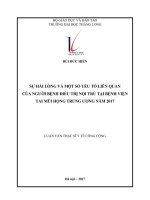 SỰ hài LÒNG và một số yếu tố LIÊN QUAN của NGƯỜI BỆNH điều TRỊ nội TRÚ tại BỆNH VIỆN TAI mũi HỌNG TRUNG ƯƠNGNĂM 2017 