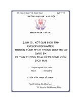 ĐÁNH GIÁ kết QUẢ điều TRỊ CYCLOPHOSPHAMIDE TRUYỀN TĨNH MẠCH TRONG điều TRỊ xơ CỨNG bì có tổn THƯƠNG PHỔI kẽ tại BỆNH VIỆN BẠCH MAI 