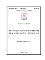 PHẪU THUẬT nội SOI ổ BỤNG điều TRỊ BỆNH lý tồn tại ỐNG PHÚC TINH mạc 