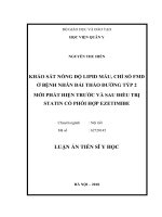 Khảo sát nồng độ lipid máu, chỉ số FMD ở bệnh nhân đái tháo đường týp 2 mới phát hiện trước và sau điều trị statin có phối hợp ezetimibe