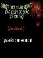 Bài giảng Đại số 7 chương 1 bài 3: Nhân, chia số hữu tỉ