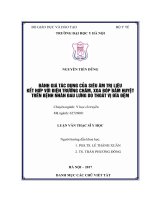 ĐÁNH GIÁ tác DỤNG của SIÊU âm TRỊ LIỆU kết hợp với điện TRƯỜNG CHÂM, XOA bóp bấm HUYỆT TRÊN BỆNH NHÂN ĐAU LƯNG DO THOÁT vị đĩa đệm 