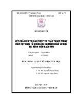 KẾT QUẢ điều TRỊ CAN THIỆP và PHẪU THUẬT TRONG VIÊM tụy HOẠI tử KHÔNG DO NGUYÊN NHÂN cơ học tại BỆNH VIỆN BẠCH MAI 