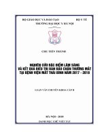 NGHIÊN cứu đặc điểm lâm SÀNG và kết QUẢ điều TRỊ BAN đầu CHẤN THƯƠNG mắt tại BỆNH VIỆN mắt THÁI BÌNH năm 2017 2018 
