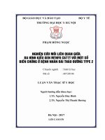 NGHIÊN cứu mối LIÊN QUAN GIỮA đa HÌNH KIỂU GEN MTHFR c677t với một số BIẾN CHỨNG ở BỆNH NHÂN đái THÁO ĐƯỜNG TYPE 2 