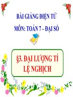 Bài giảng Đại số 7 chương 2 bài 3: Đại lượng tỉ lệ nghịch
