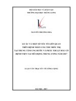 LO âu và một số yếu tố LIÊN QUAN TRÊN BỆNH NHÂN UNG THƯ điều TRỊ tại TRUNG tâm UNG bướu và PHẪU THUẬT đầu cổ BỆNH VIỆN TAI mũi HỌNG TRUNG ƯƠNG năm 2017 