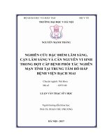 NGHIÊN cứu đặc điểm lâm SÀNG, cận lâm SÀNG và căn NGUYÊN VI SINH TRONG đợt cấp BỆNH PHỔI tắc NGHẼN mạn TÍNH tại TRUNG tâm hô hấp BỆNH VIỆN BẠCH MAI 
