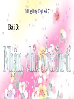 Bài giảng Đại số 7 chương 1 bài 3: Nhân, chia số hữu tỉ