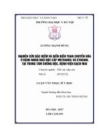 NGHIÊN cứu đặc điểm và DIỄN BIẾN TOAN CHUYỂN hóa ở BỆNH NHÂN NGỘ độc cấp METHANOL và ETHANOL tại TRUNG tâm CHỐNG độc, BỆNH VIỆN BẠCH MAI 