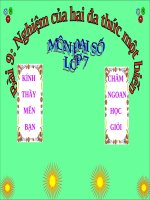 Bài giảng Đại số 7 chương 4 bài 9: Nghiệm của đa thức một biến